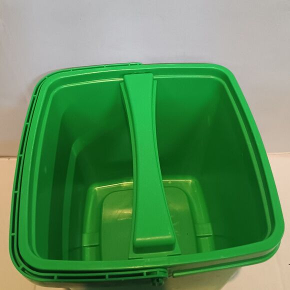 Vintage Lego Duplo Blocks & Green Storage Bucket-74 Pieces-1992-Handle - Picture 11 of 12